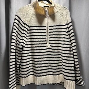 Striped Black and Cream Sweater